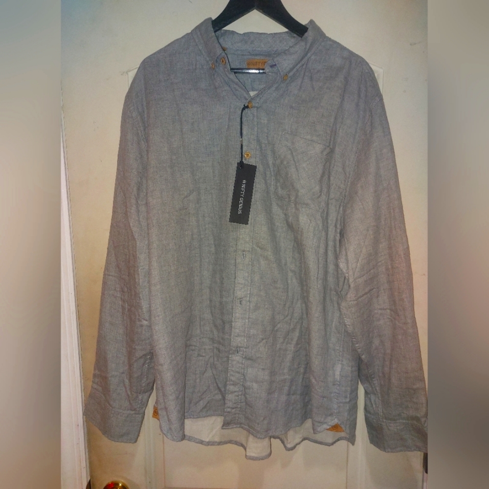 Men's Designer Gray Dress Shirt Size XXL